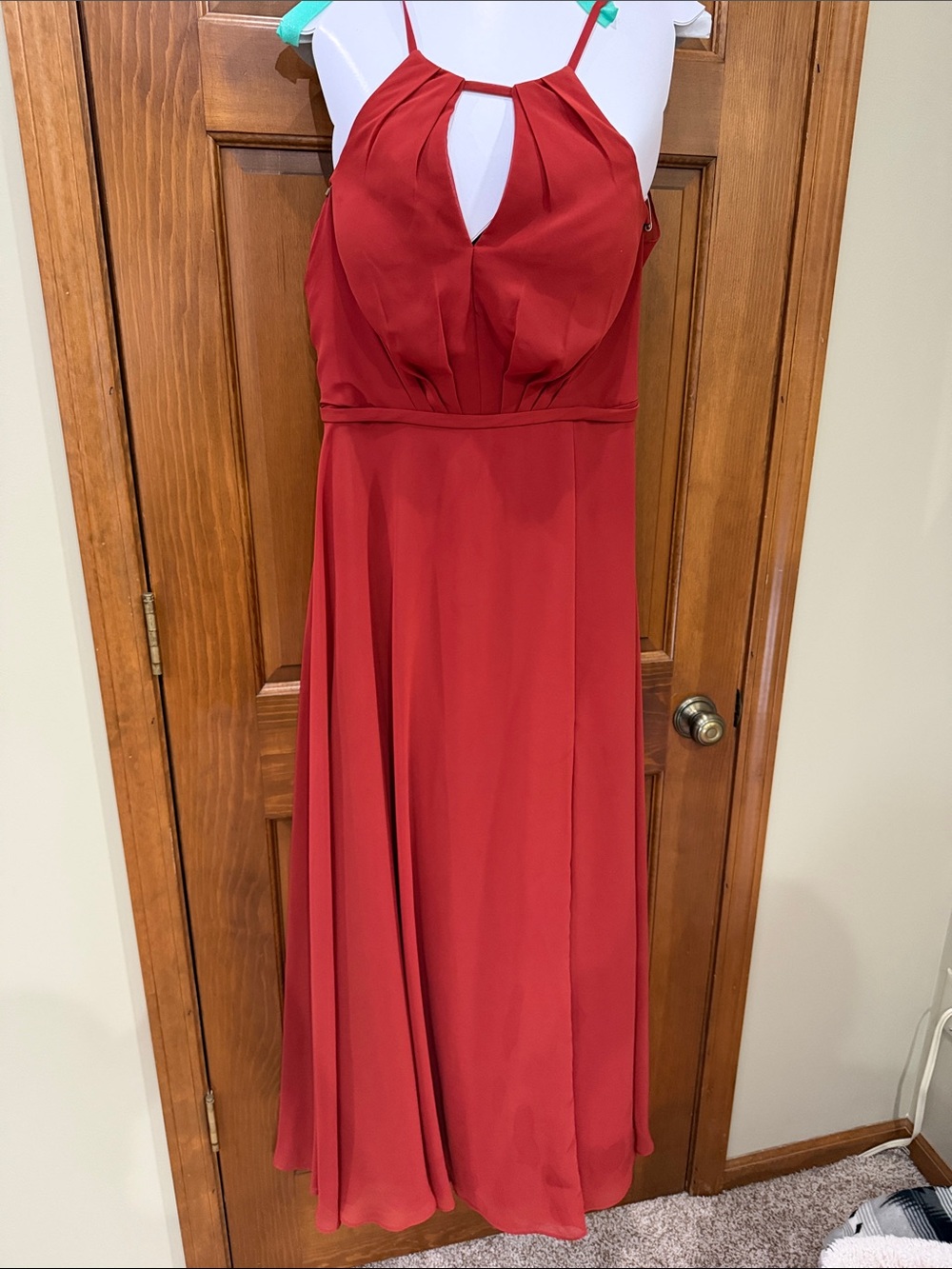 Azazie Evalleen Rust Open-Back Maxi Bridesmaid Dress